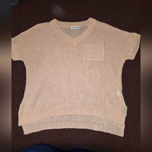 Macaron Oversized Knit Sweat With Short Sleeves In Size Small - Picture 1 of 11